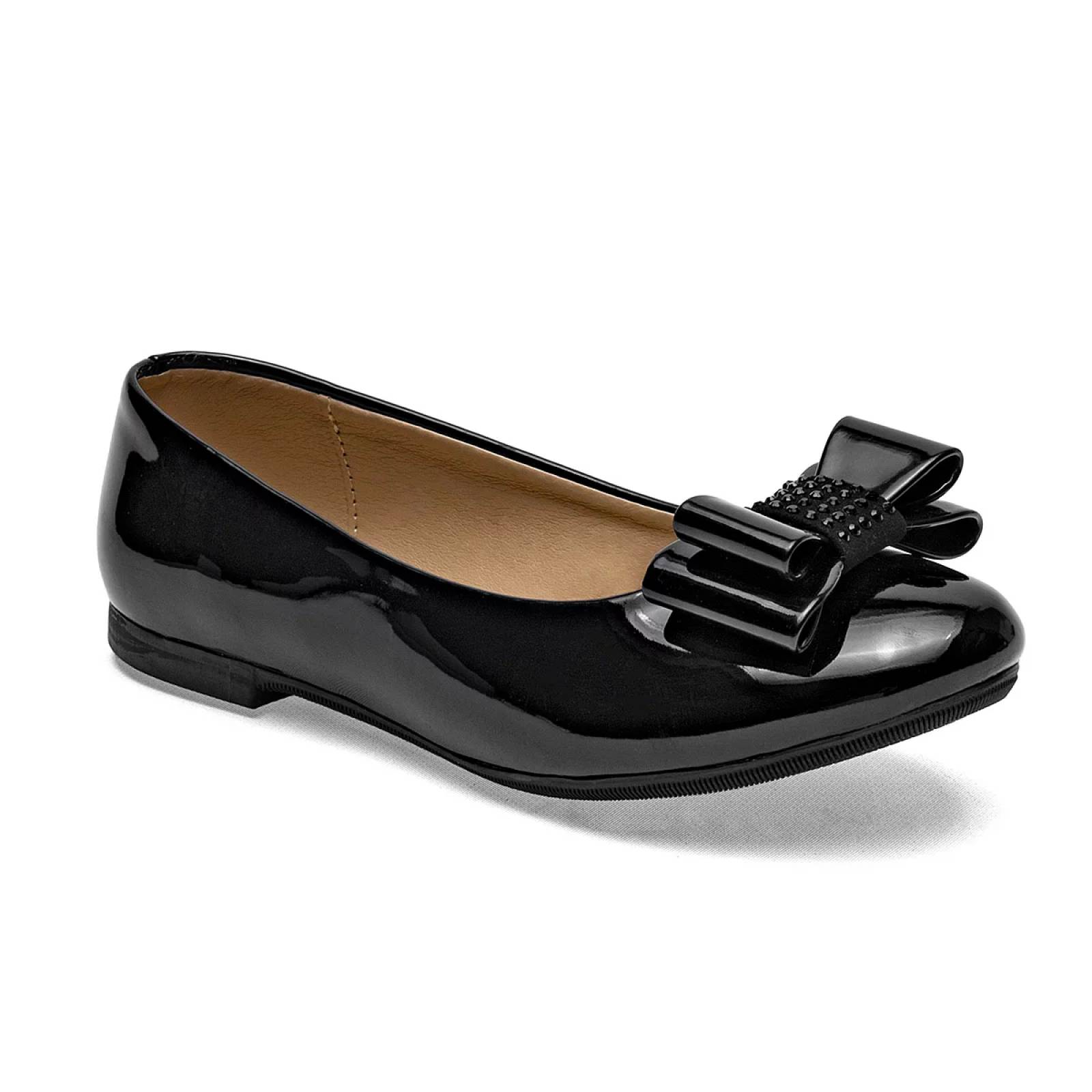 FLATS CHAROL CON MOÑO Been class 17365 Color Negro PARA Niña Tx7