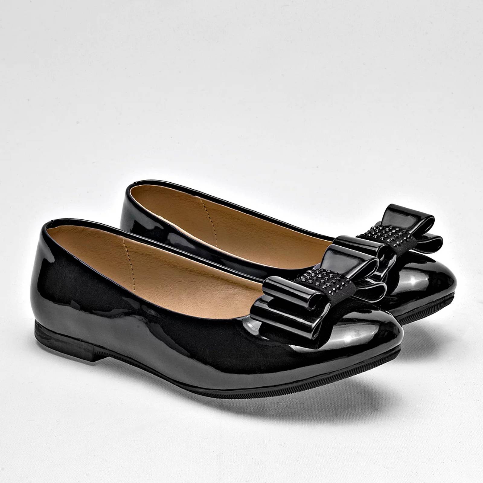 FLATS CHAROL CON MOÑO Been class 17365 Color Negro PARA Niña Tx7