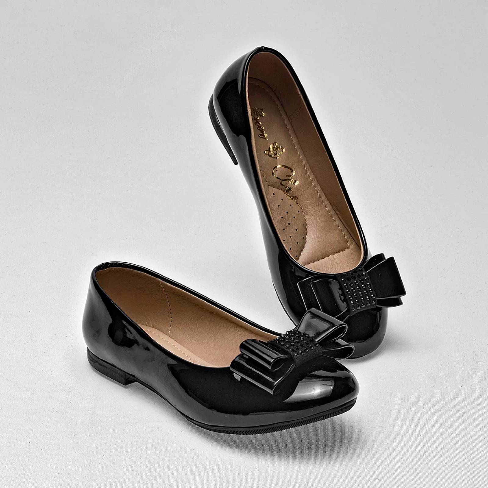 FLATS CHAROL CON MOÑO Been class 17365 Color Negro PARA Niña Tx7