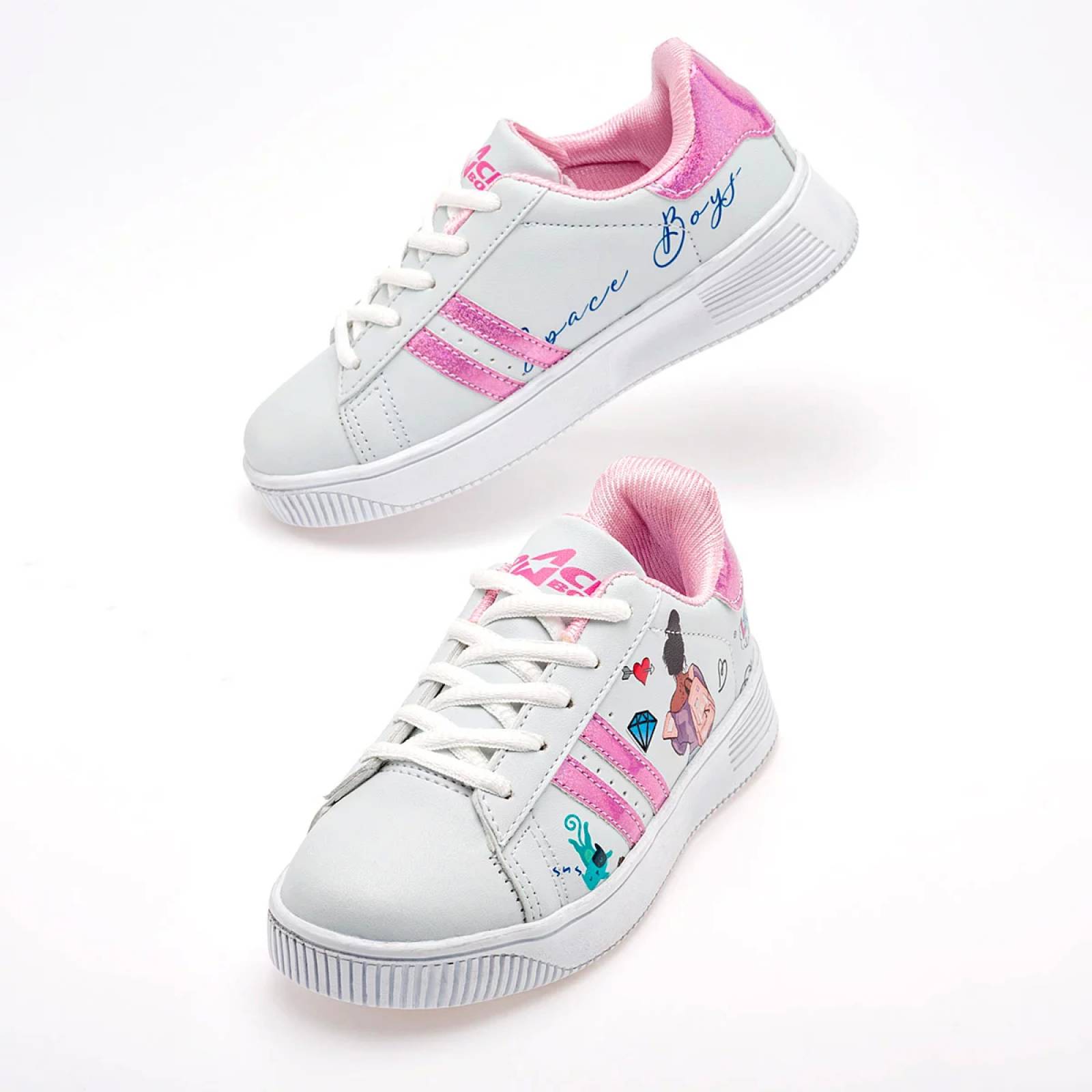 TENIS Space boys 054 Color Blanco PARA Niña Tx7