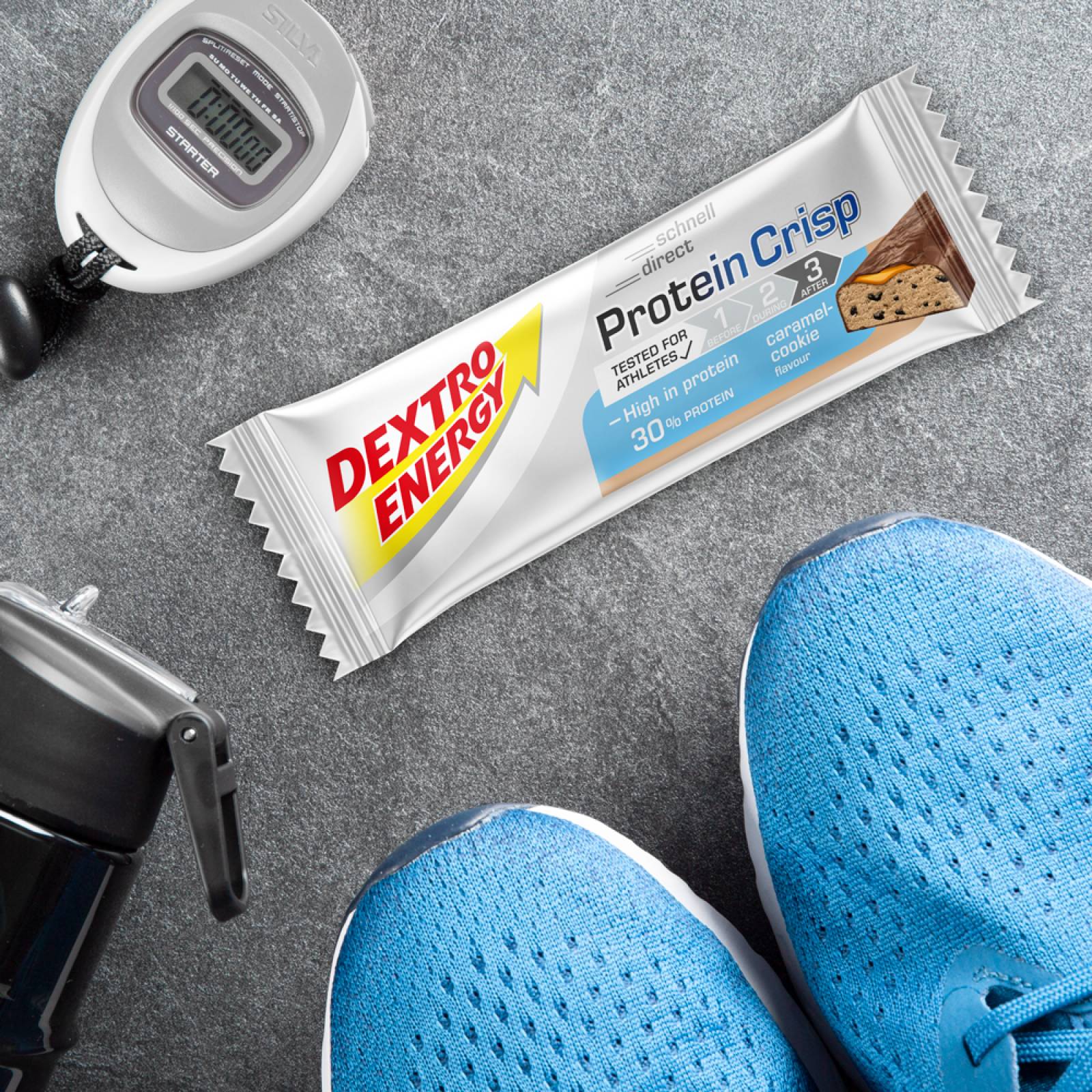 Dextro Energy Protein Crisp 50g Barra De Proteína 30% 24pzs Caramel cookie