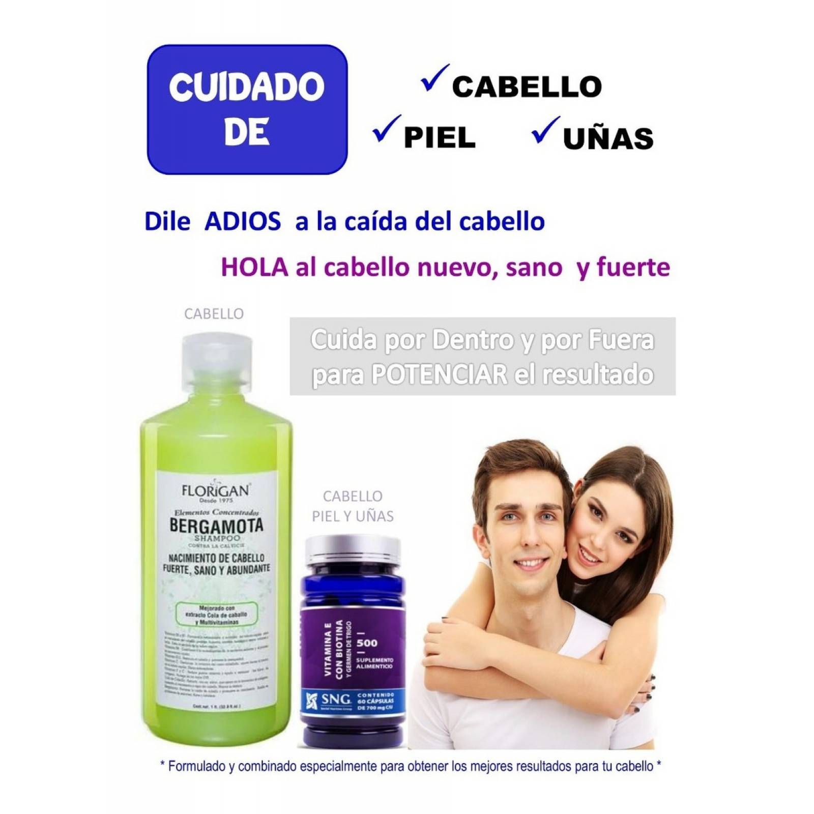 Tratamiento Shampoo De Bergamota Y Biotina 60 Capsulas   Kit