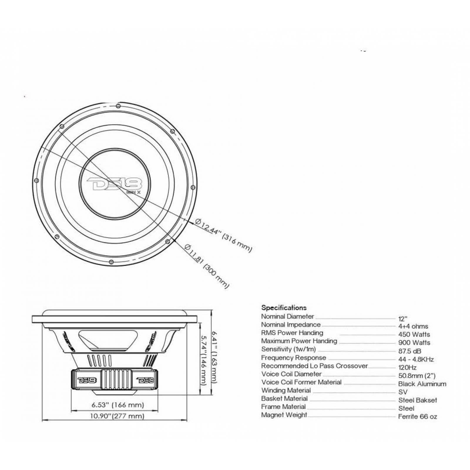 Subwoofer Ds18 Slc md12d4 Bobina Sencilla 12  1000w Máx
