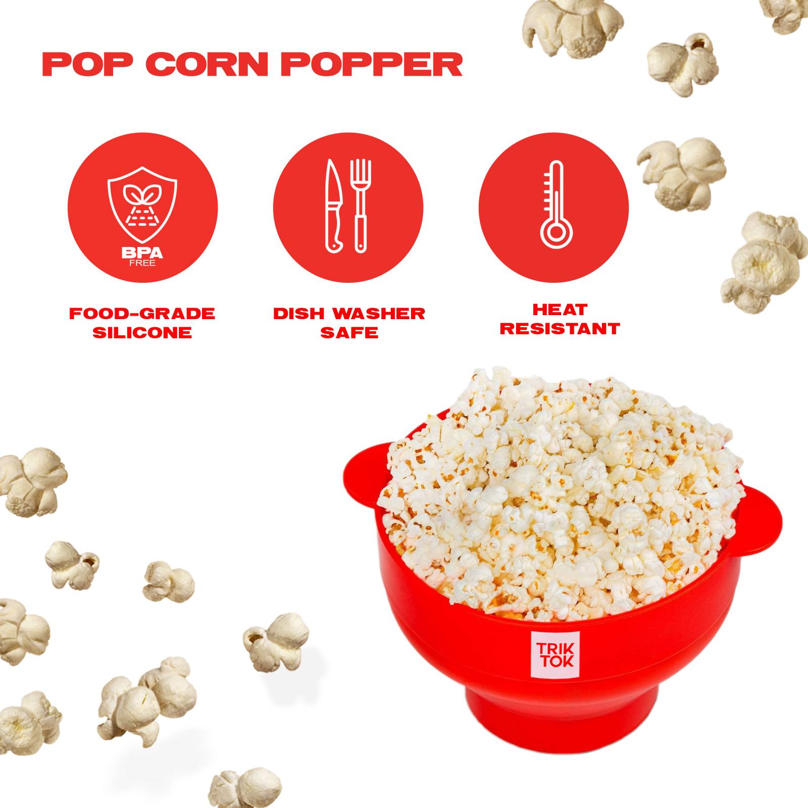 Molde para hacer palomitas de maíz de silicona para microondas   TRIK TOK  