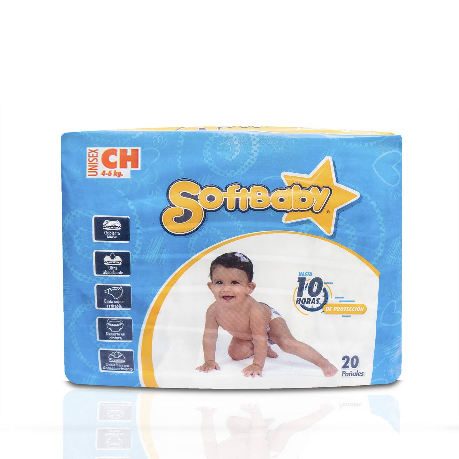 Pañales Para Bebé con 20 Pzs Marca SOFT BABY