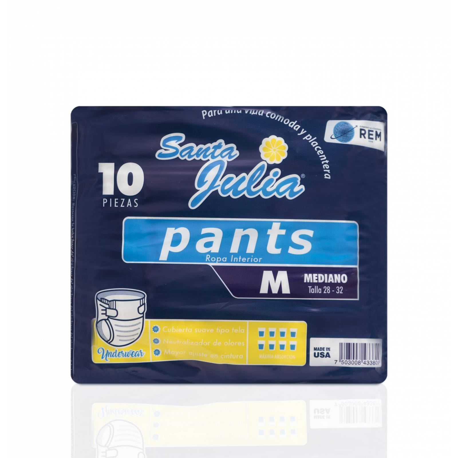 Pañales Tipo Calzon Para Adulto Con 10 Pzs Santa Julia 