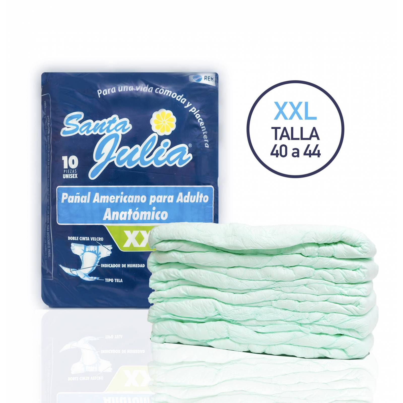 Pañales Para Adulto Con 10 Pzs Santa Julia