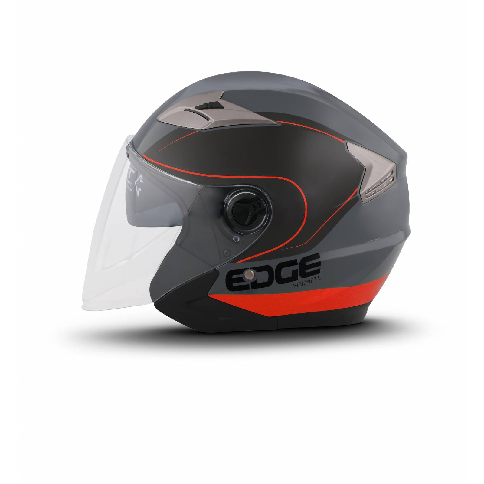 Casco Motocicleta Abierto Semi Integral Marca Edge   Jaguar  