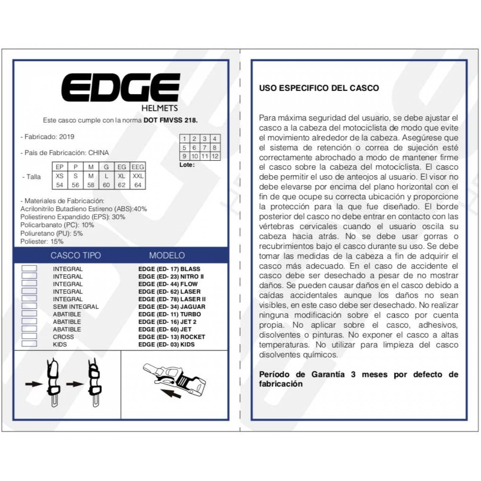 Casco Motocicleta Abierto Semi Integral Marca Edge   Jaguar  