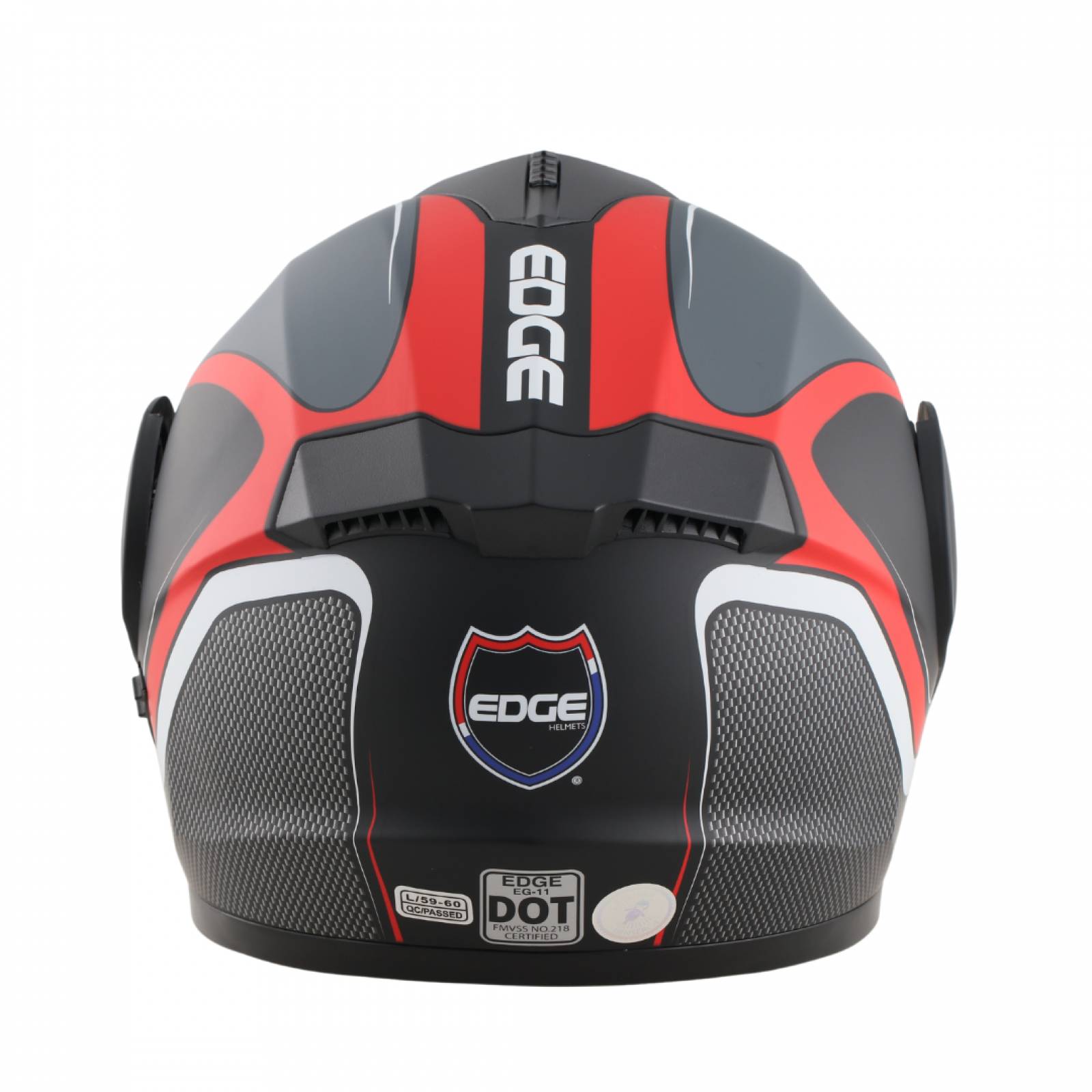 CASCO EDGE TURBO MOSCU GRIS ROJO TALLA M EDGE HELMET TURBO MOSCU GRAY RED MATT VISOR TRANSPARENTE SIZE M