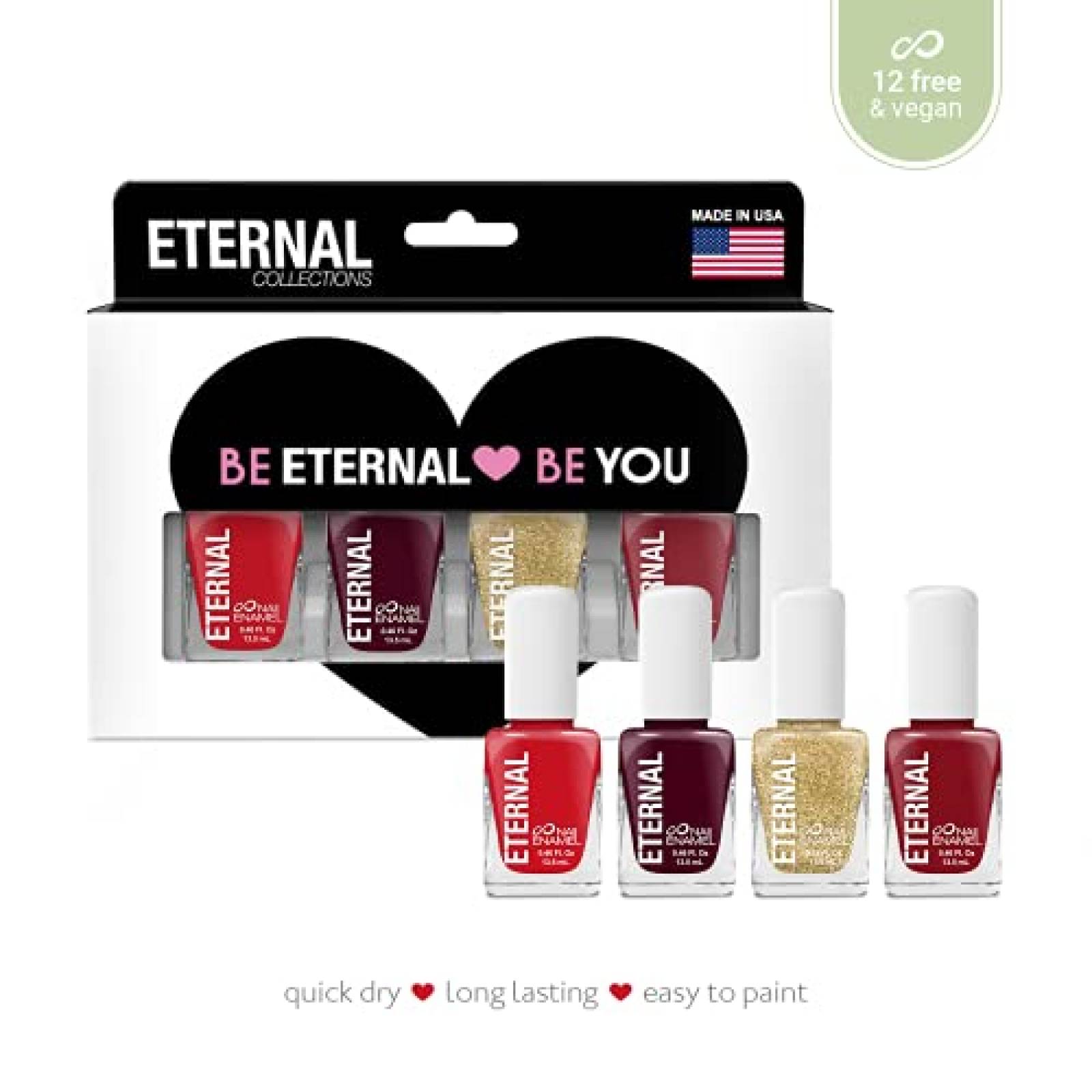 Eternal Collection   Juego de 4 piezas de color: duradero endurecedor y acabado brillante   046 onzas líquidas