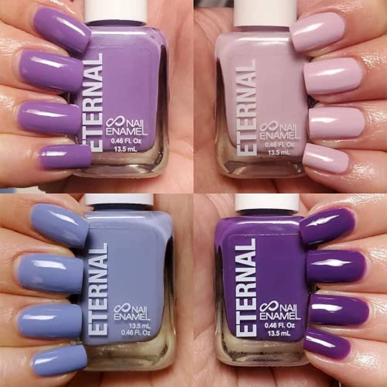 Eternal 4 Colección   Juego de 4 esmaltes de uñas de larga duración brillo espejo laca de secado rápido 