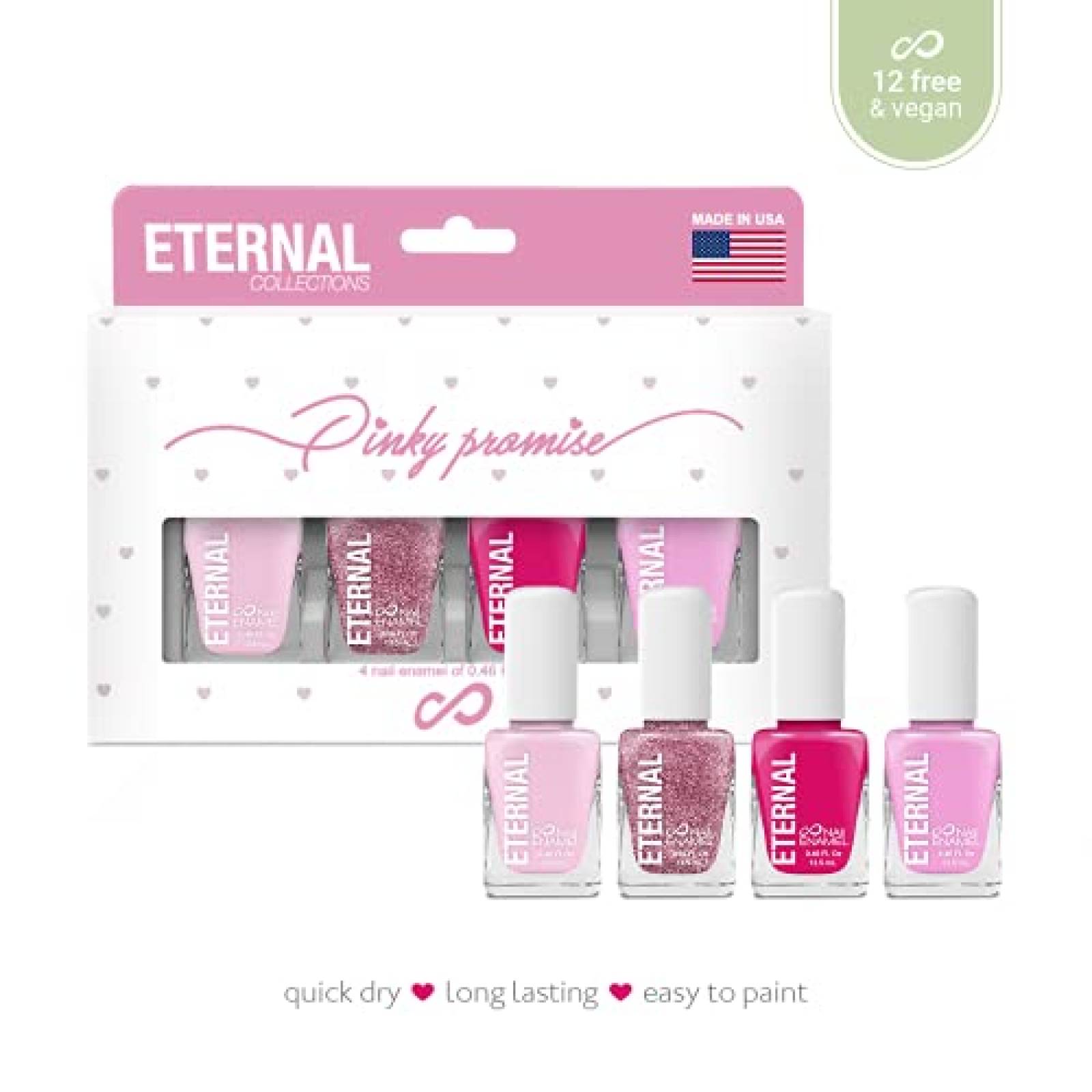 Eternal 4 Esmalte de Uñas    Juego de 4 Piezas: Larga Duración Secado Rápido Lacado