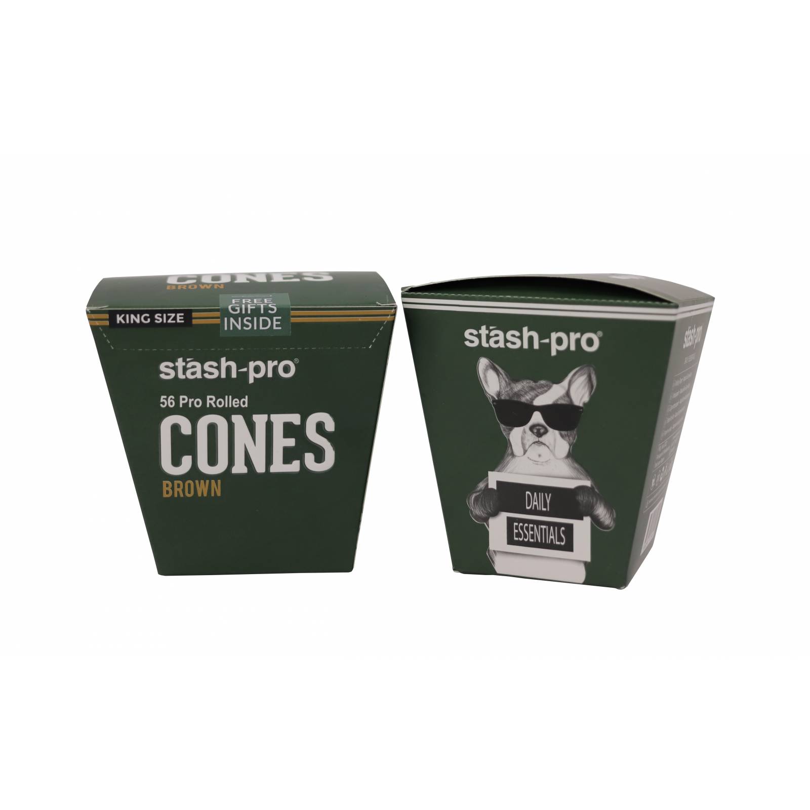 Caja de 56 conos pre rolados Pro blancos King Size ultra fino Marca STASH PRO