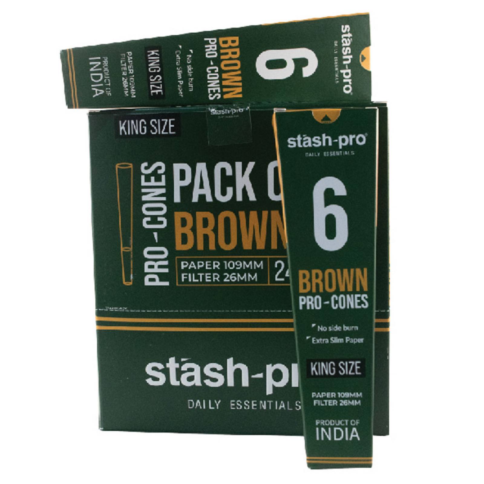 Caja de 24 packs de conos pre rolados Pro 6 109 Mm ultra fino Marca STASH PRO