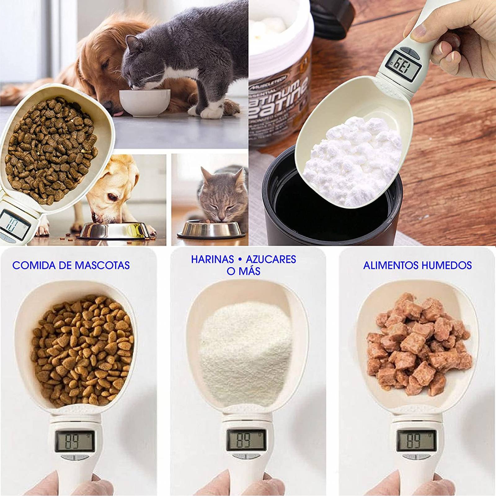 CHIC FANTASY bascula para mascotas cuchara gramera digital Cuchara báscula