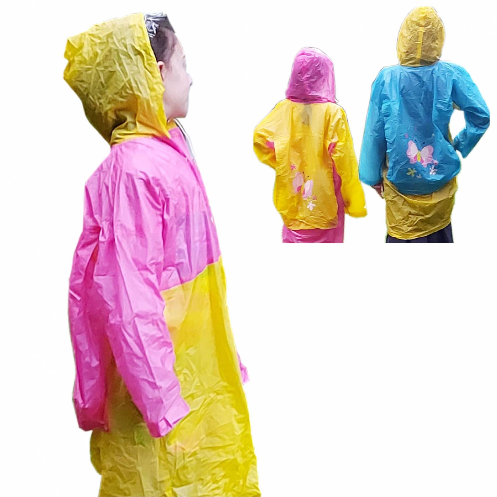 CHIC FANTASY Poncho Impermeable para Niñas Ropa para Lluvia Chubasquero reutilizable