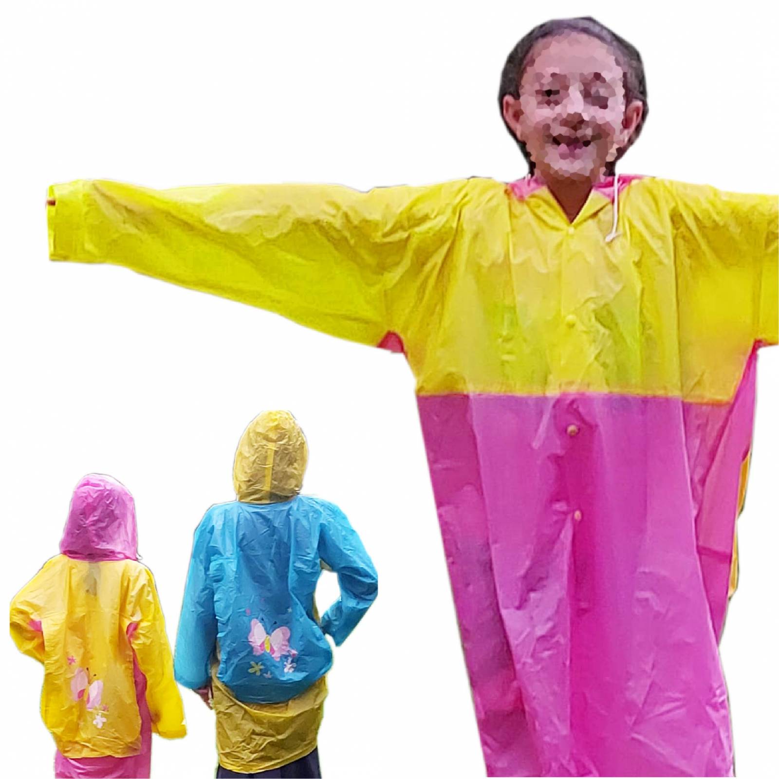 CHIC FANTASY Poncho Impermeable para Niñas Ropa para Lluvia Chubasquero reutilizable