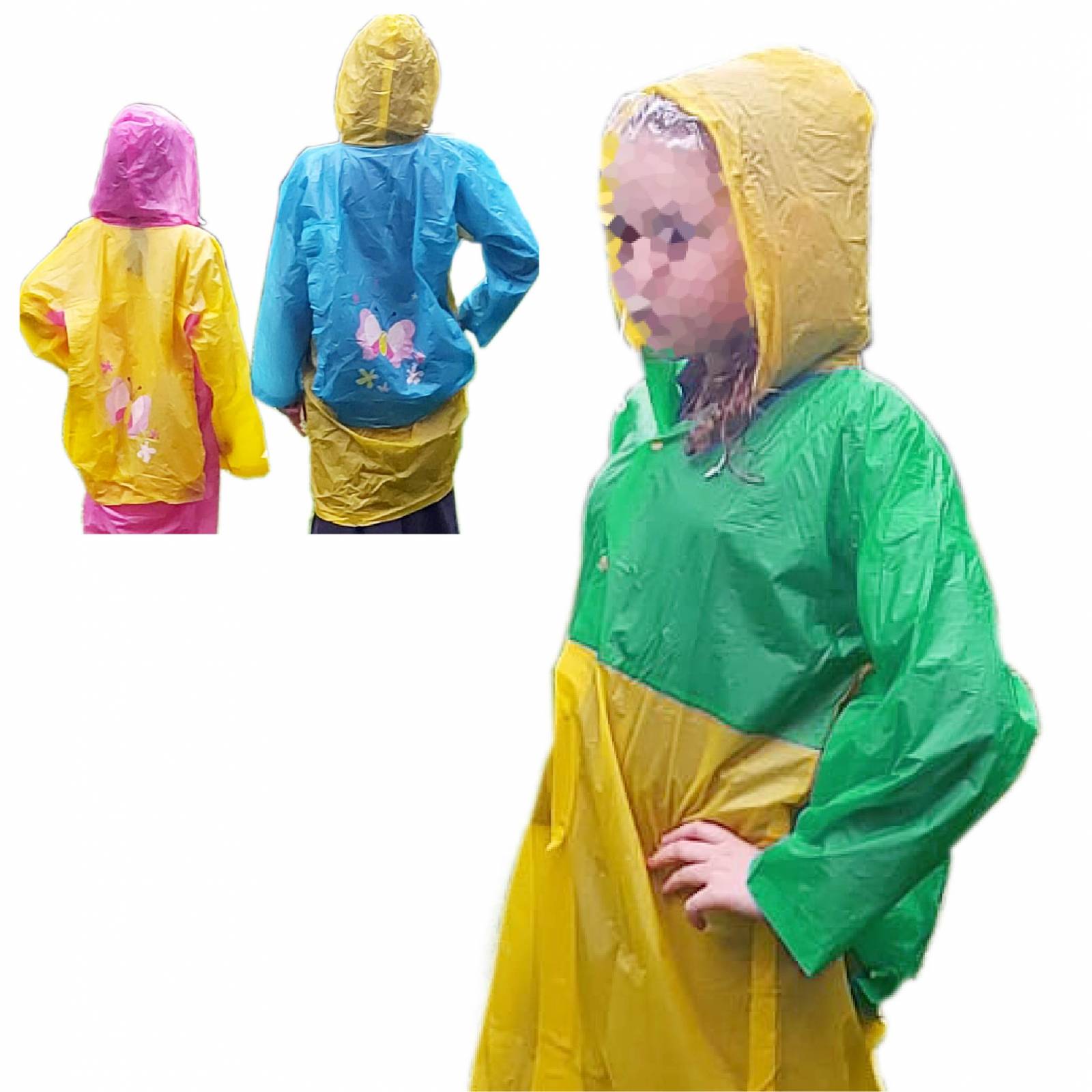 CHIC FANTASY Poncho Impermeable para Niñas Ropa para Lluvia Chubasquero reutilizable