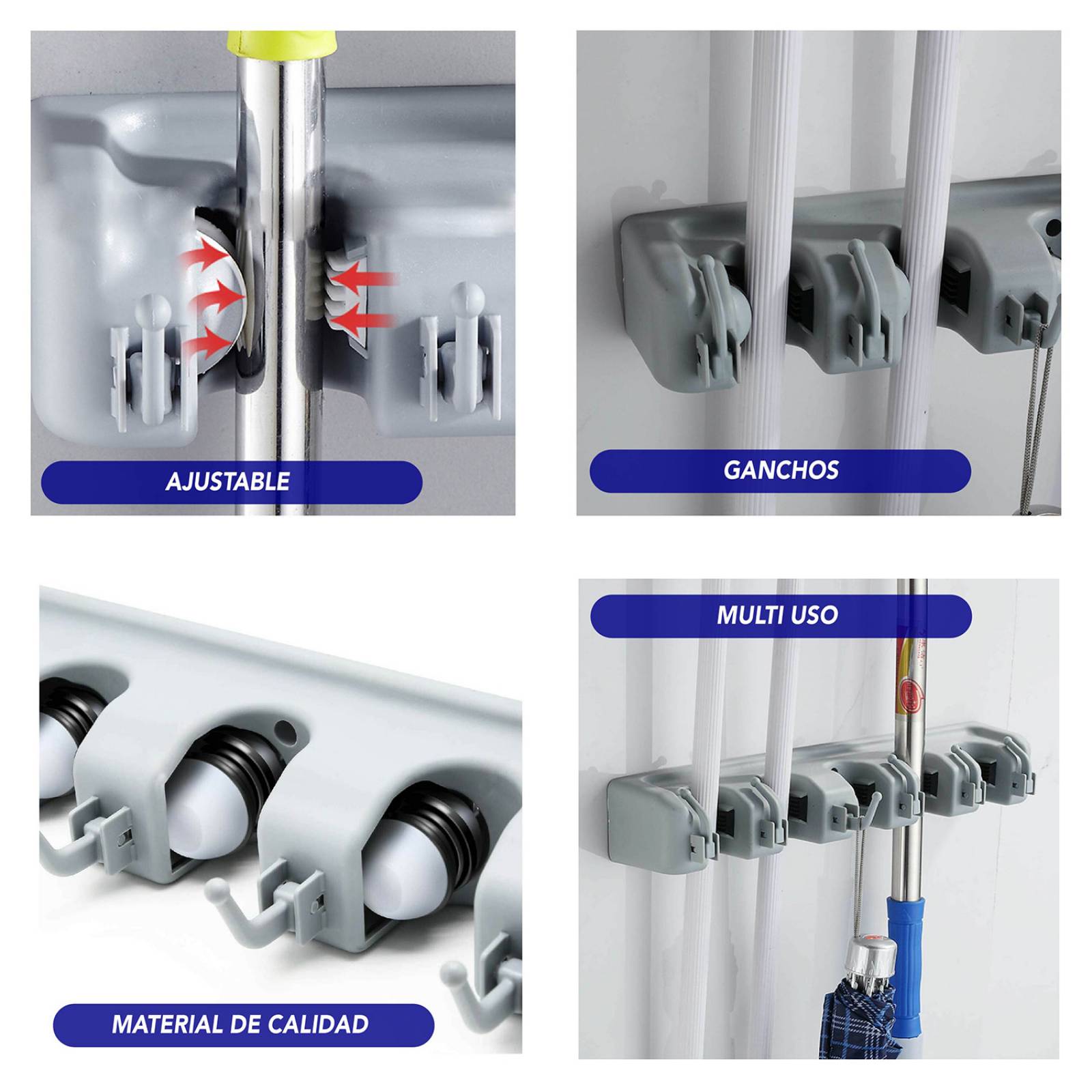 CHIC FANTASY Organizador de escobas Colgante de escobas organizador de pared y clóset