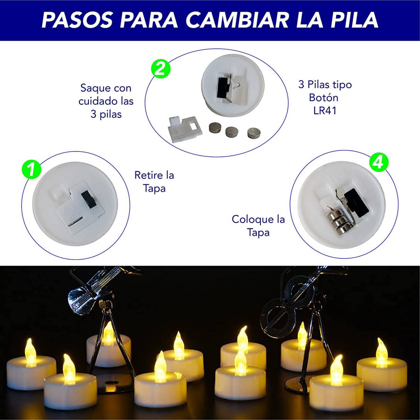 CHIC FANTASY Luz de Te Velas Led Flotantes Encienden Al Contacto Con El Agua