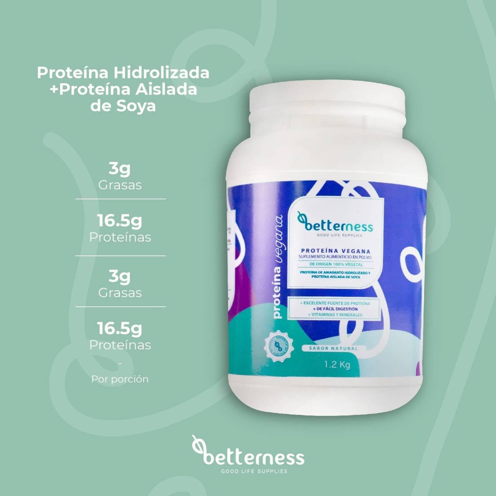 Proteína Vegetal Polvo Betterness Vitaminas Minerales 12 Kg