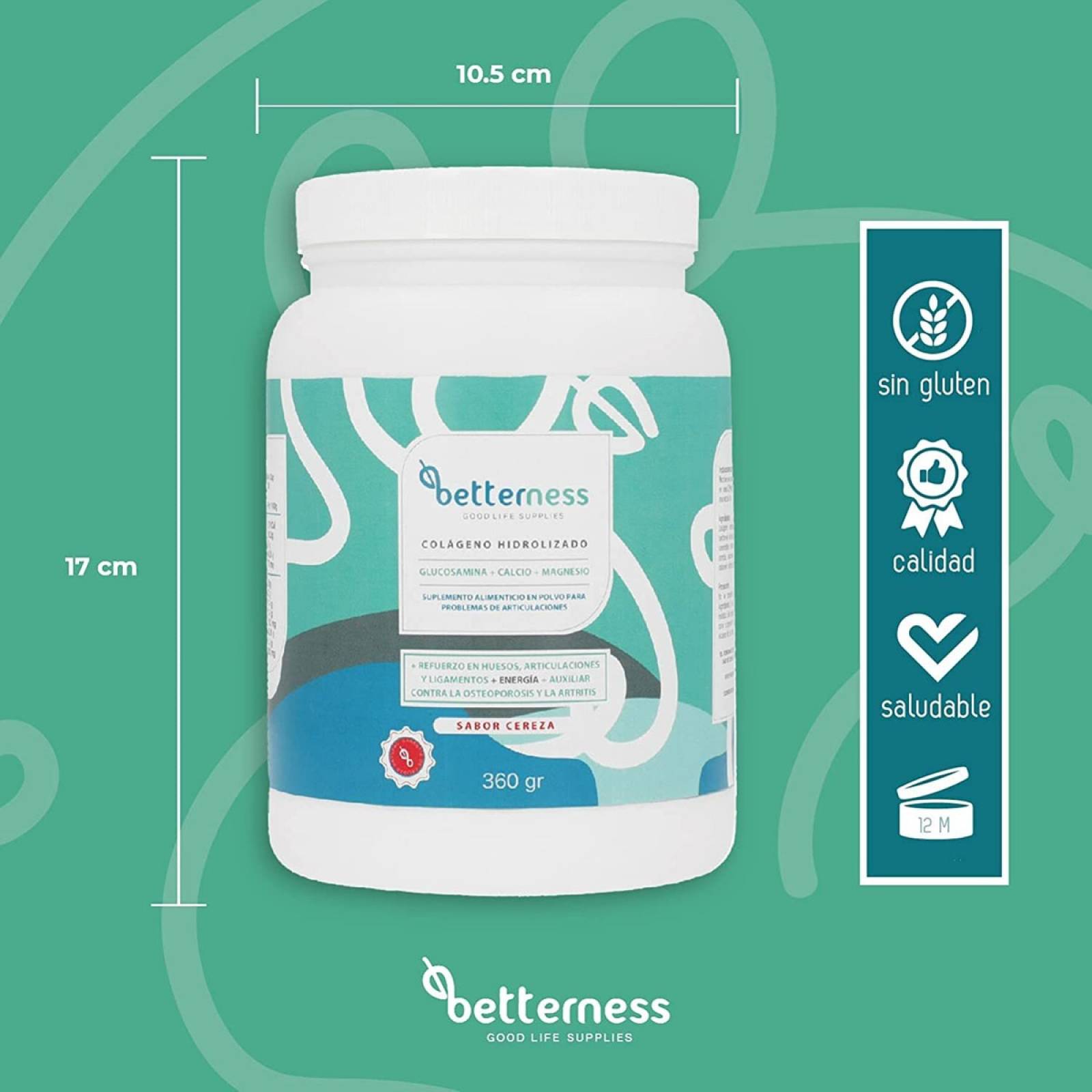 Colágeno Hidrolizado Polvo Betterness Glucosamina Calcio