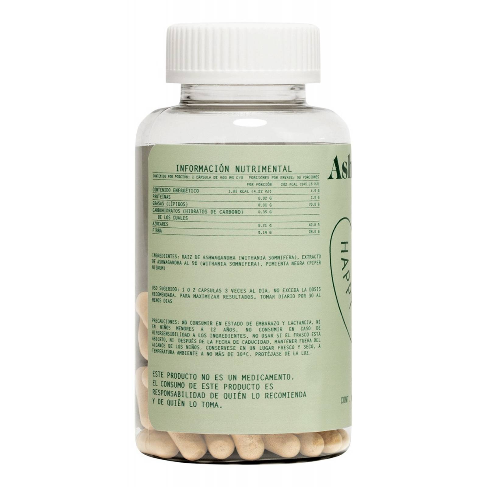 Suplemento Ashwagandha Happy People Foods 90 Capsulas 500mg