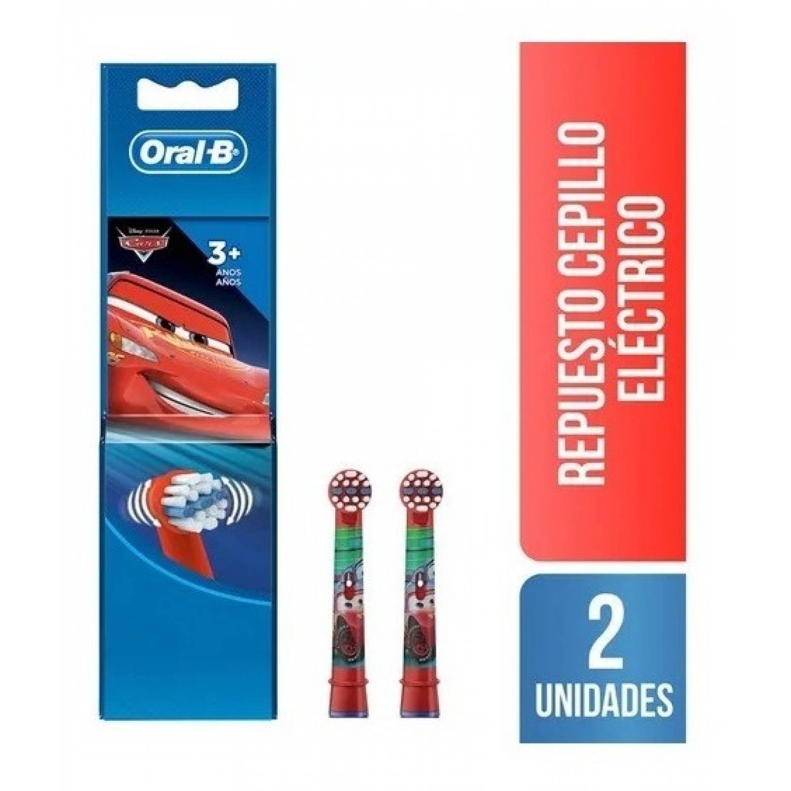 Oral b Disney Cars Repuesto P cepillo Dental Elétrico 2 Uds 