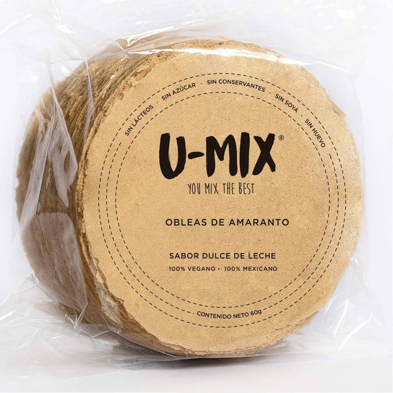 Obleas De Amaranto Sabor Dulce De Leche   Umix   12pzs
