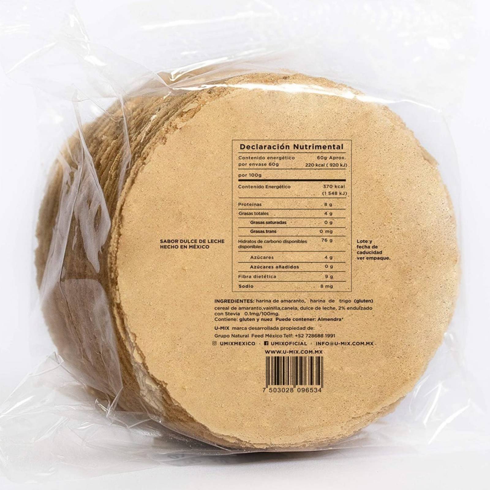 Obleas De Amaranto Sabor Dulce De Leche   Umix   12pzs