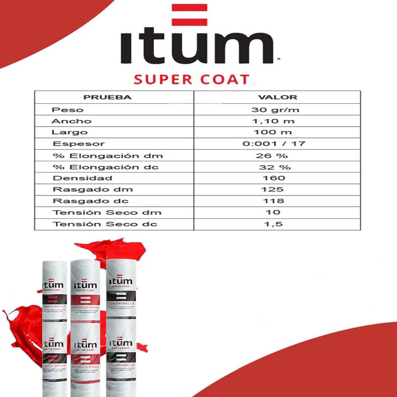 IMPERMABILIZANTE ROLLO 1.10 X 100 REFUERZO SENCILLO