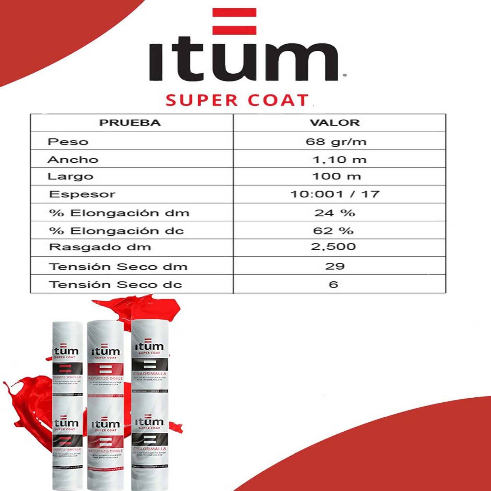 IMPERMABILIZANTE ROLLO 1.10 X 100 REFUERZO DOBLE