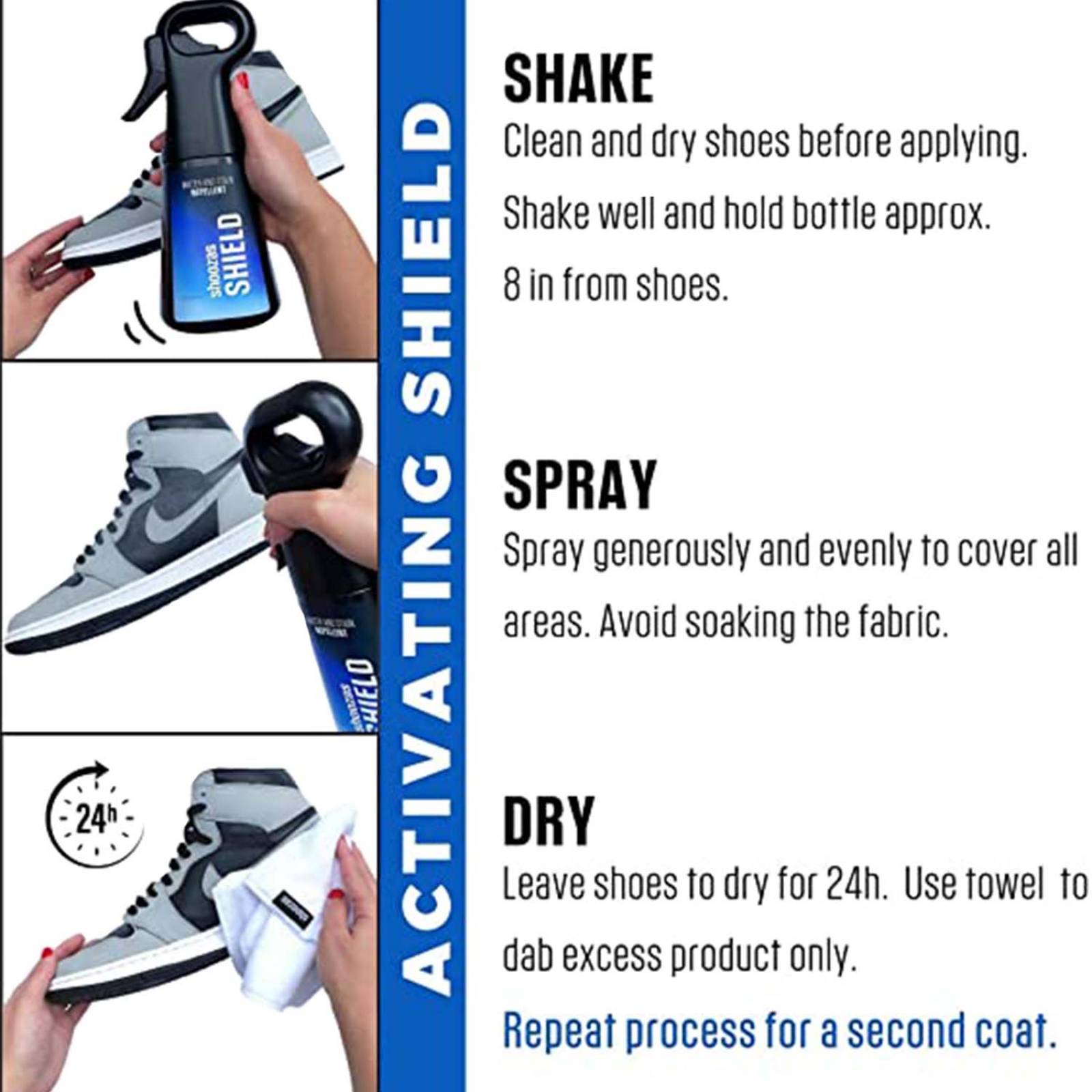 Zapatos De Protector Spray Repelente 9.5 Oz (280ml) Shoozas Repelente De Agua y Manchas