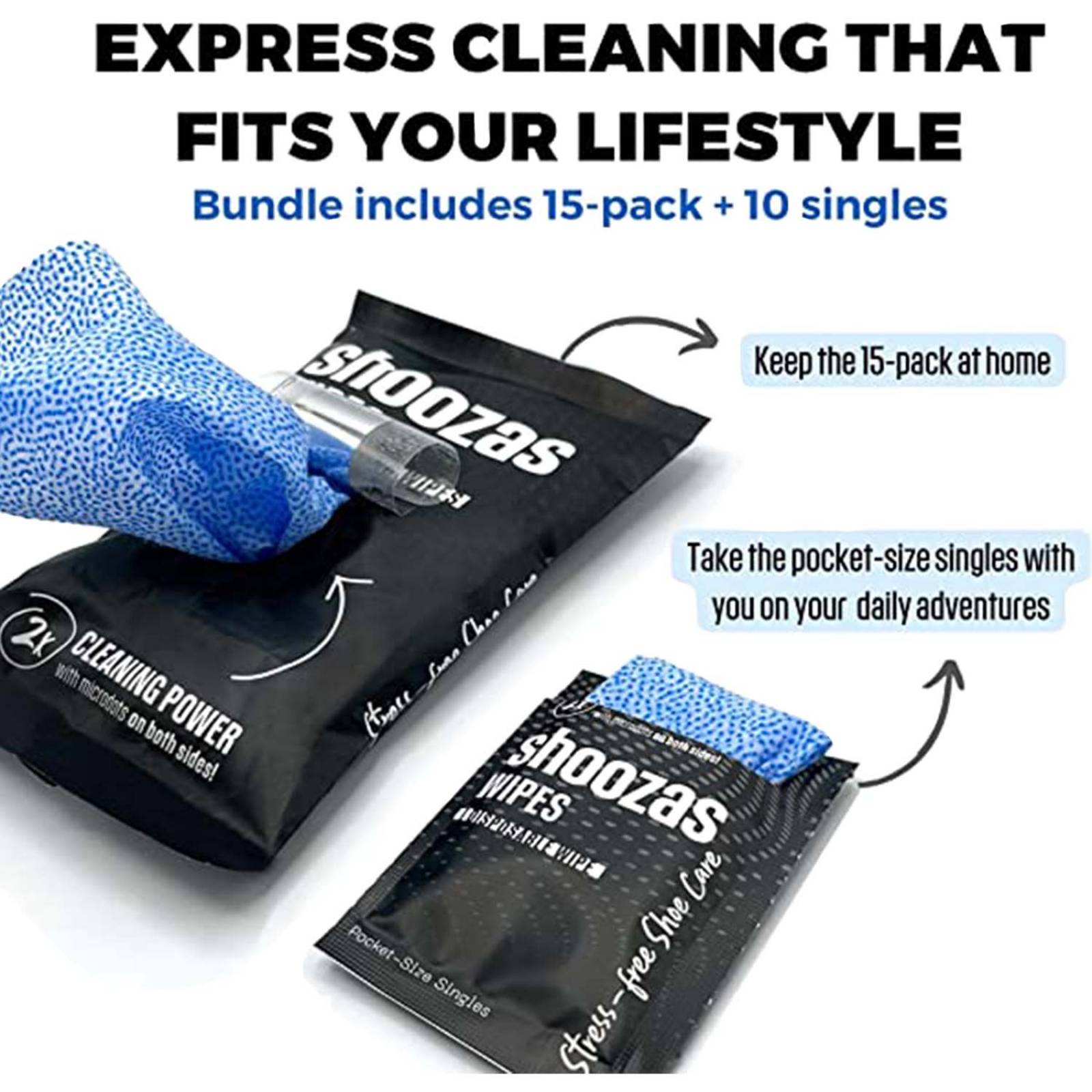 Zapatos Paquete de toallitas limpiadoras 60 toallitas Shoozas