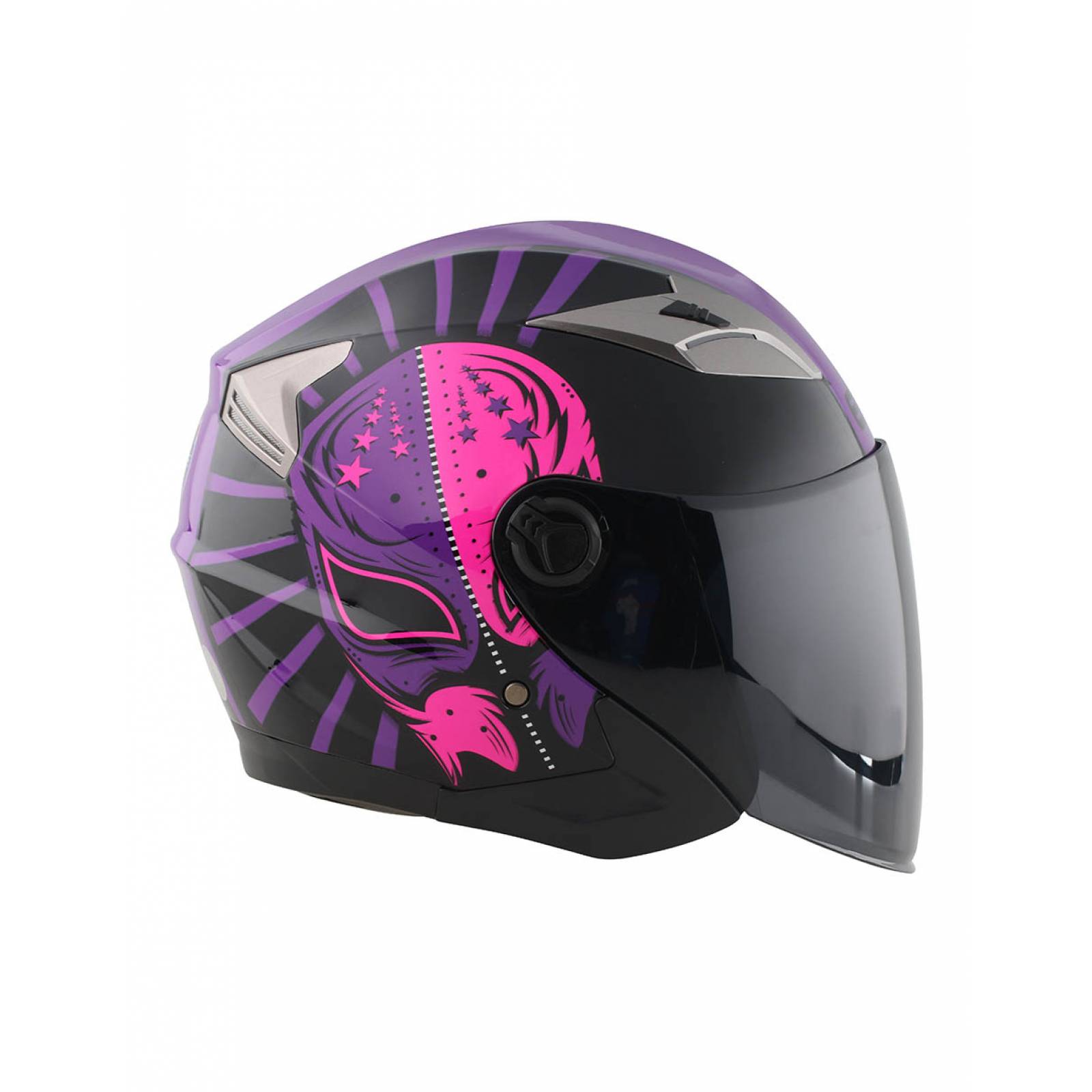 CASCO JAGUAR SEMI INTEGRAL WARRIOR MORADO BRILLANTE
