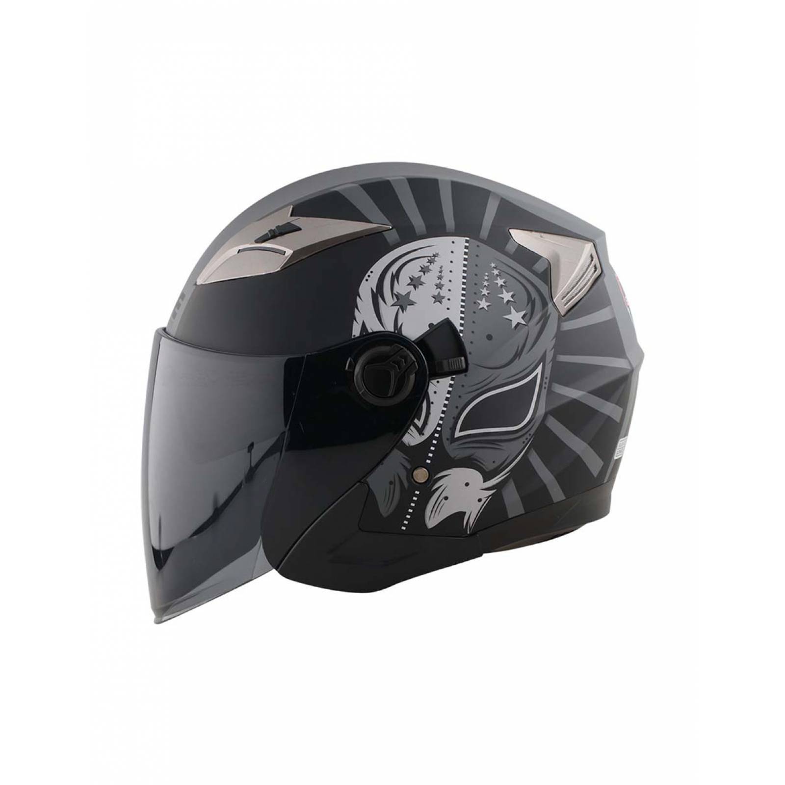 CASCO JAGUAR SEMI INTEGRAL WARRIOR NEGRO