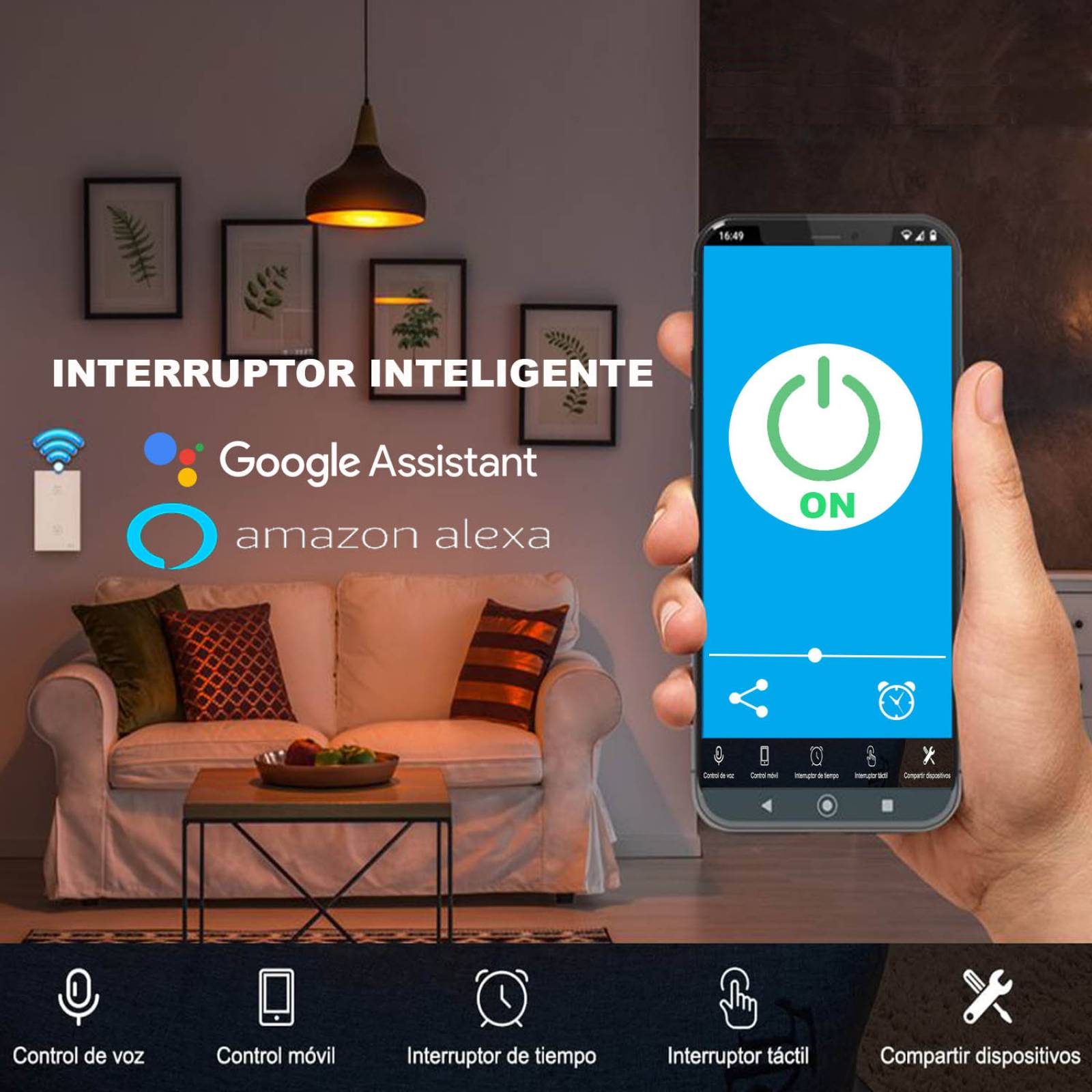 Interruptor Inteligente Simple Wifi Alexa/google Enviogratis