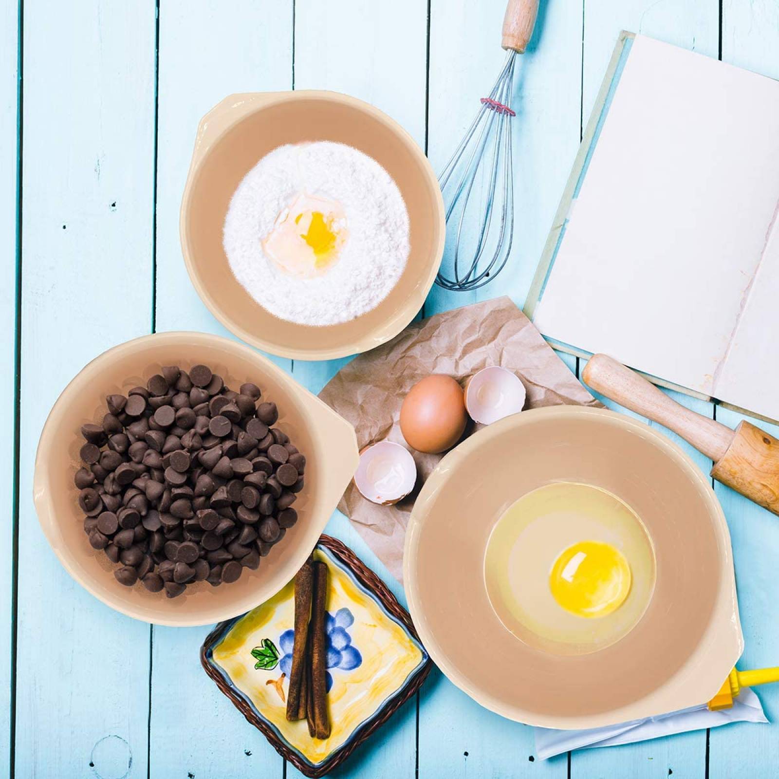 Juevo de 3 Tazones Para Mezclar