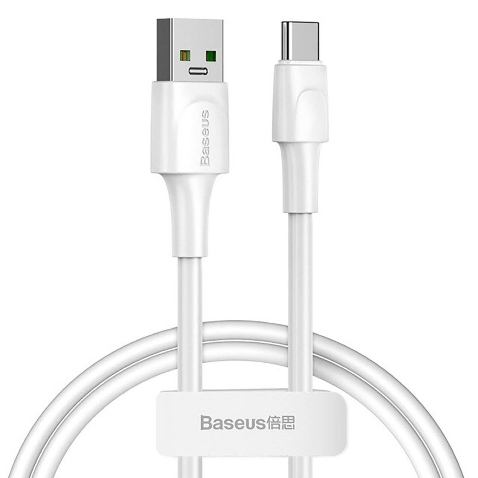 Cable Tipo C Baseus 2m Carga Rapida VOOC Huawei OPPO OnePlus Blanco