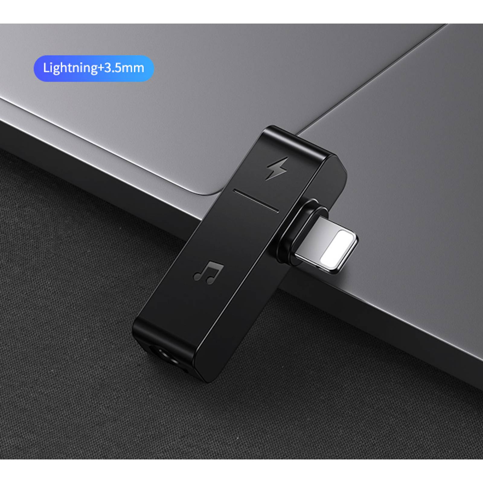 Adaptador iPhone a Auxliar 3.5mm Usams Para Audifonos 3.5mm Negro