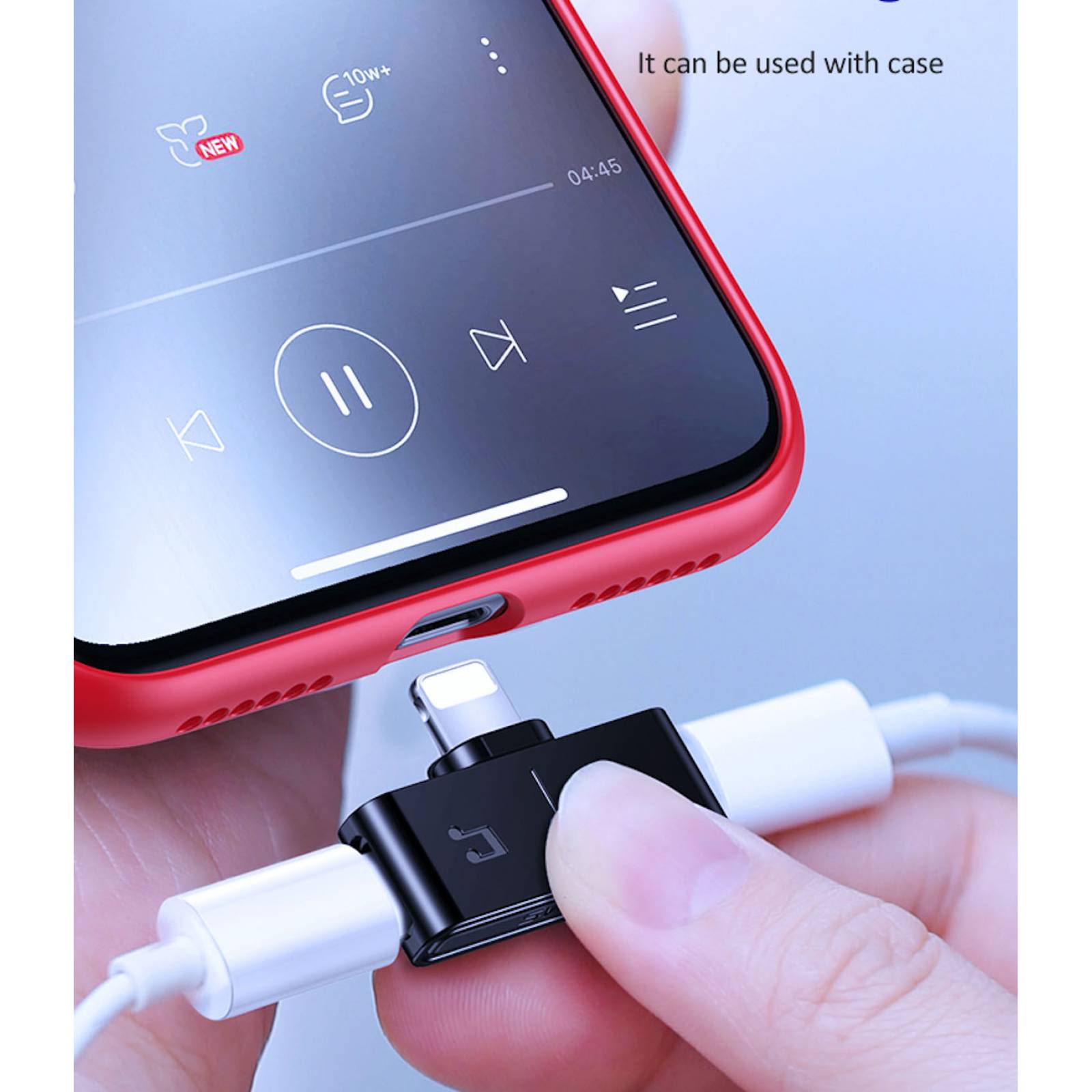 Adaptador iPhone a Auxliar 3.5mm Usams Para Audifonos 3.5mm Negro