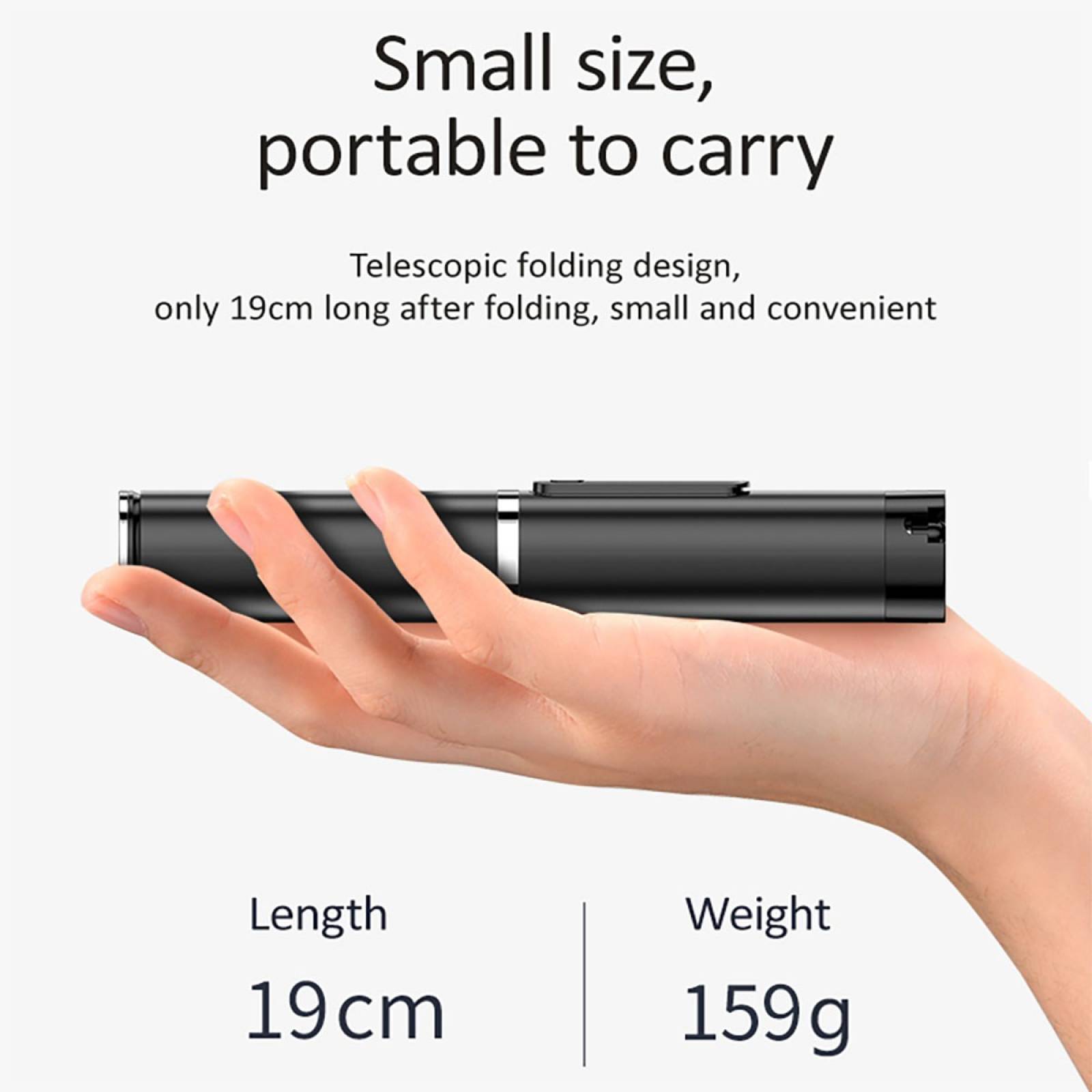 Selfie Stick Usams Palo Tripie Control Remoto Bluetooth 90cm Negro