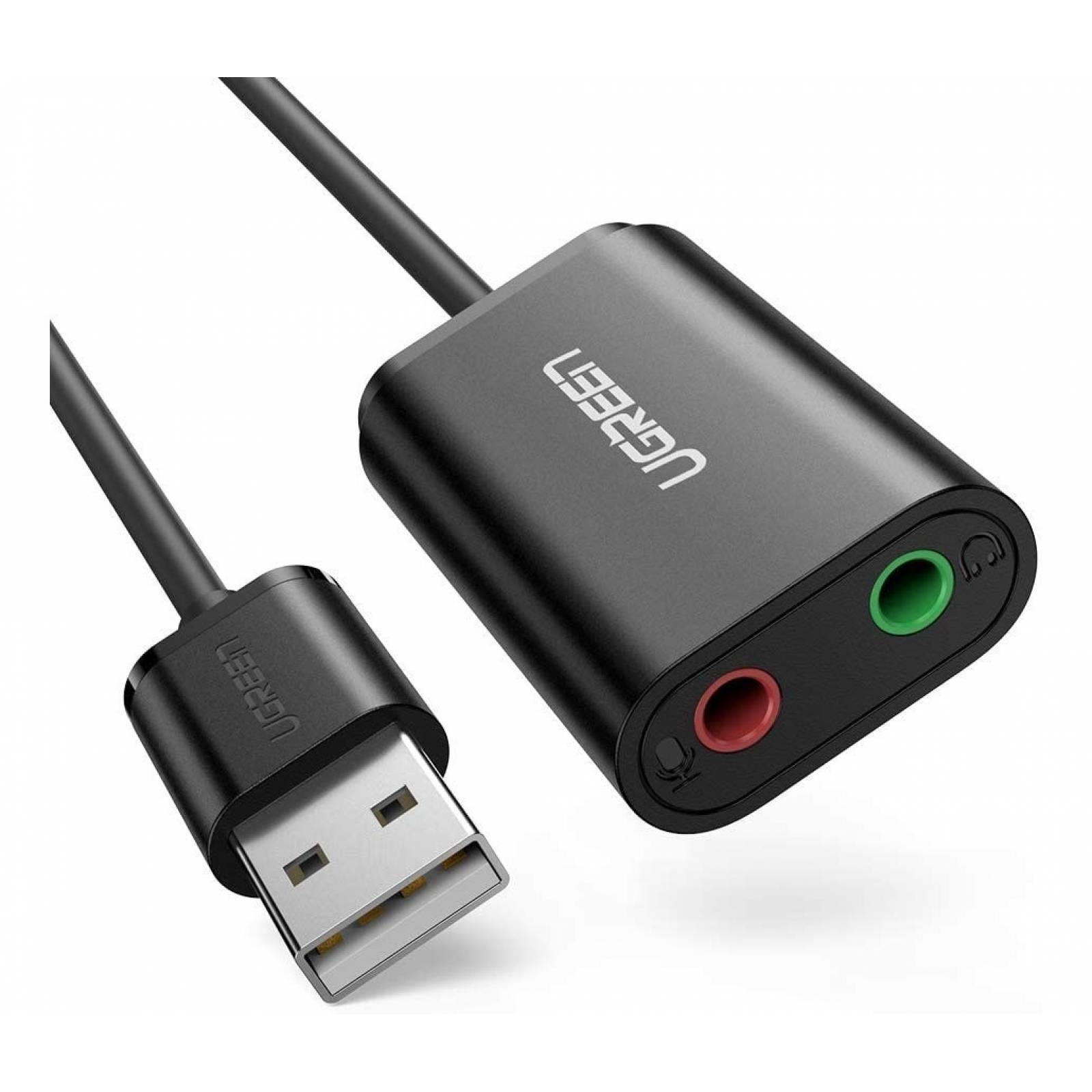 Tarjeta de Sonido Externa Ugreen por Usb Audio Y Micrófono 3.5mm