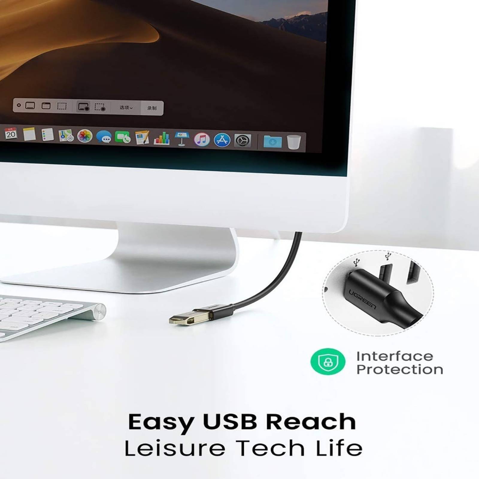 Cable Extension USB Ugreen Macho A Hembra USB 3.0 2m