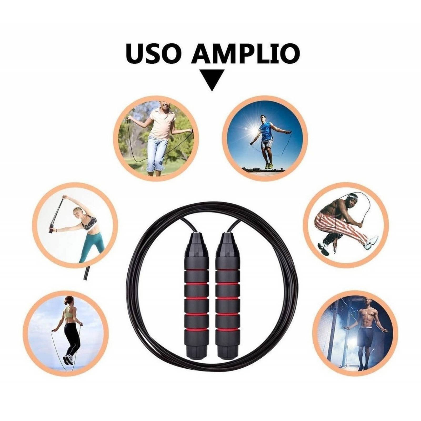 Cuerda para Saltar Smarttech Mangos de Neopreno Cable Negra