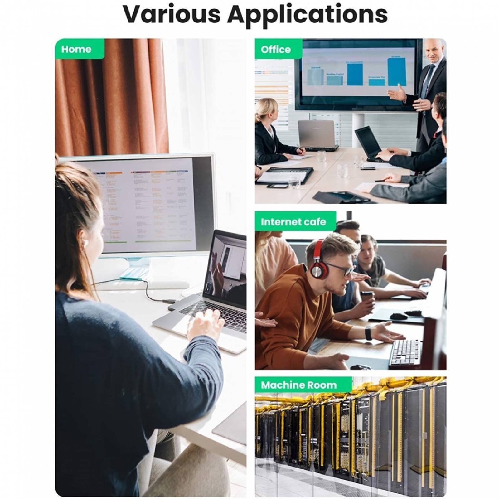 Cable Ethernet Ugreen Cat 8 Nylon Reforzado Conector Rj45 2m