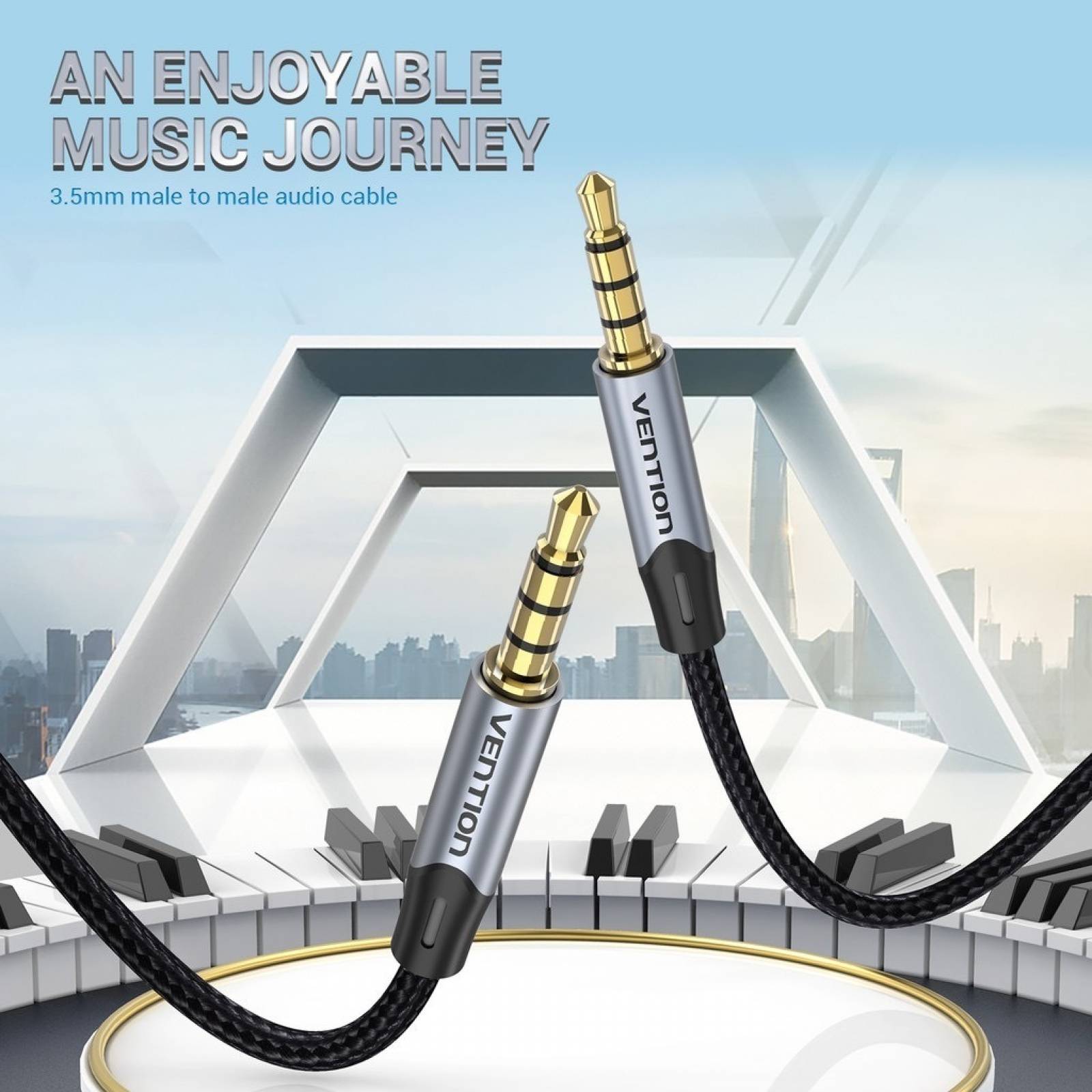 Cable Audio Auxiliar 3.5mm Vention Para Microfono 4 Polos 1m
