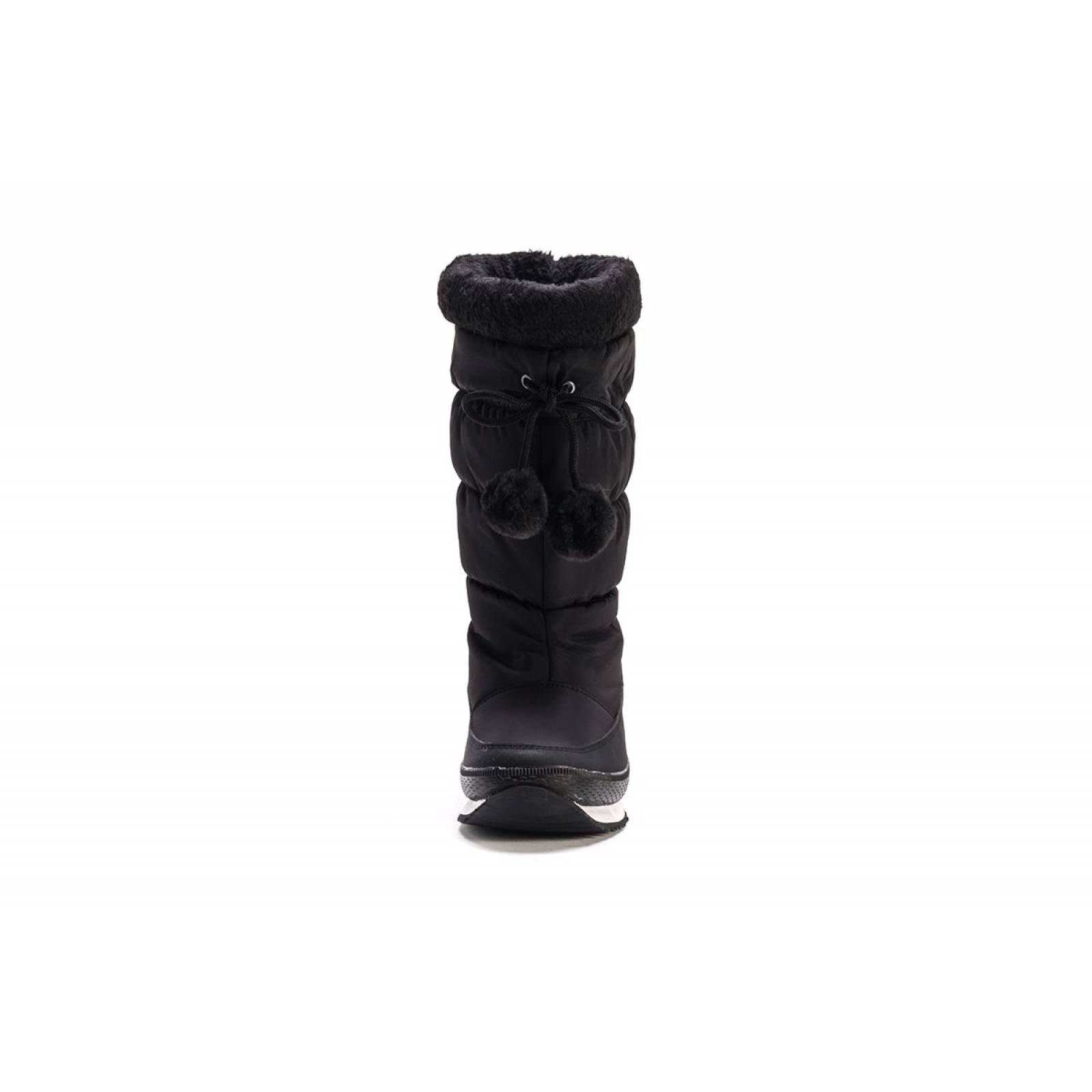 Bota Dama Textil 32188 Ozono Negro Afelpado Y Calientitas