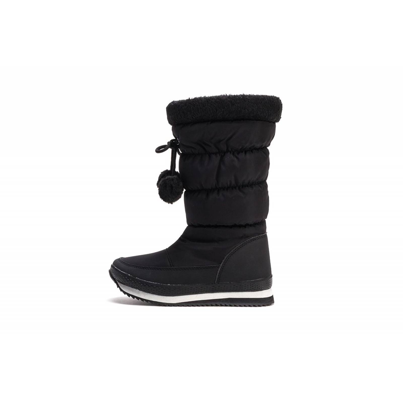 Bota Dama Textil 32188 Ozono Negro Afelpado Y Calientitas